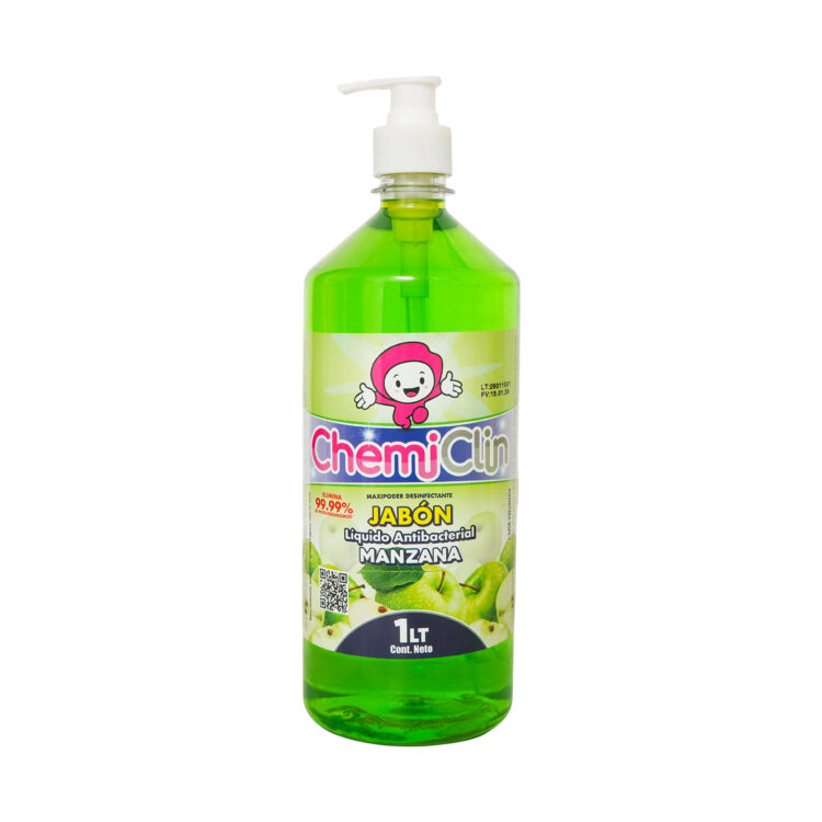 Jabón Líquido Antibacterial Aroma Manzana 1 Litro